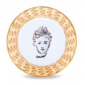 Ginori Il Viaggio Di Nettuno Dinner Plate - Brown + Light Blue - 11"